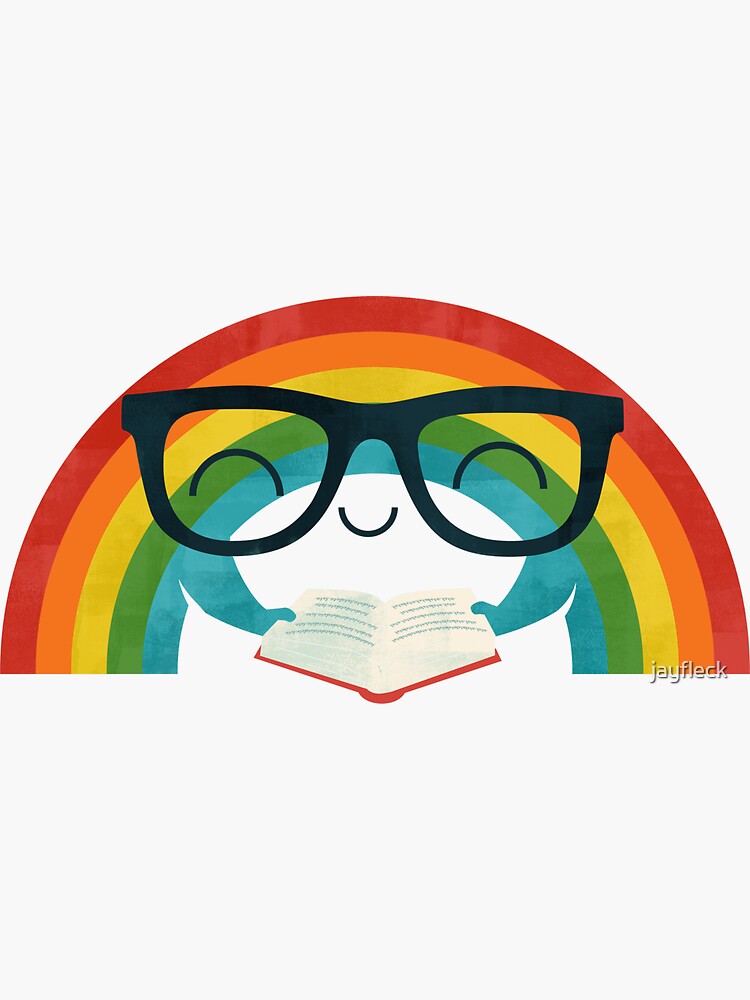 Download "Reading Rainbow" Sticker by jayfleck | Redbubble