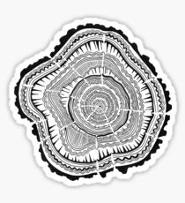 Tree Rings – Black on White Sticker