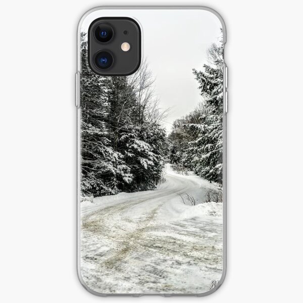 snowy back road iPhone Soft Case