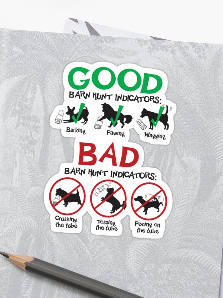 Good And Bad Barn Hunt Indicators Sticker By Littleredrosie