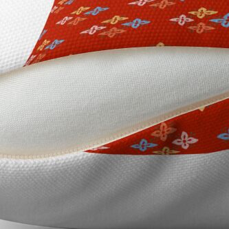 Alternate view of Las Flores - Red 02 (Patterns Please) Floor Pillow
