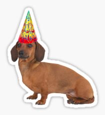Smooth Dachshund Birthday Sticker