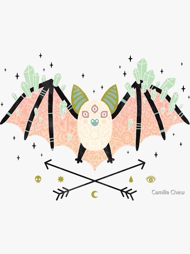 "Crystal Bat" Sticker by LordofMasks Redbubble