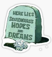 Hier liegt Lügen Thaddäus Hoffnungen und Träume - Spongebob Sticker