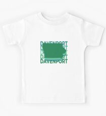Davenport Iowa Souvenirs IA Wiederholung Grün Kinder T-Shirt