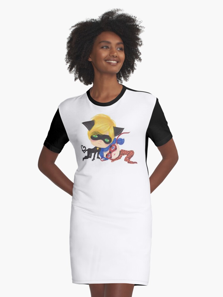 Ladybug And Cat Noir Graphic T Shirt Dress By Arttendoll