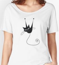 Black cat silhouette Women's Relaxed Fit T-Shirt