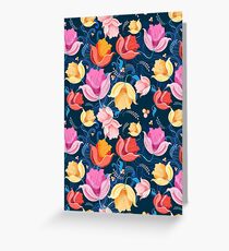 pattern of flowers tulips Greeting Card