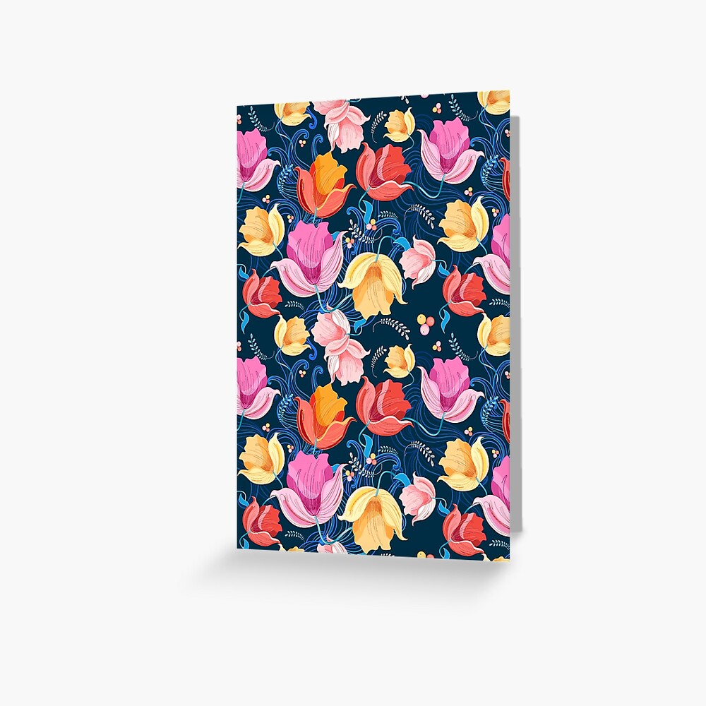pattern of flowers tulips Greeting Card