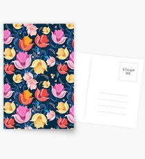 pattern of flowers tulips Postcards