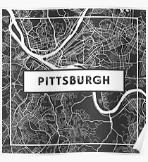 Straßenkarte von Pittsburgh, Pennsylvania Poster