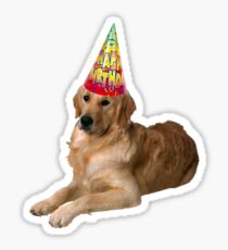 Golden Retriever Birthday Sticker