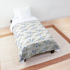 Watercolor flower pattern 4/4. Blue version Comforter