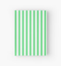 Algae Green and White Vertical Deck Chair Stripes Hardcover Journal