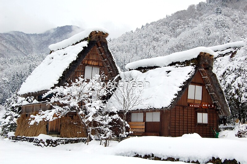 "White ChristmasShirakawa village,Japan" by patcheah Redbubble