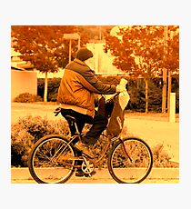 ridin a bike. Photographic Print