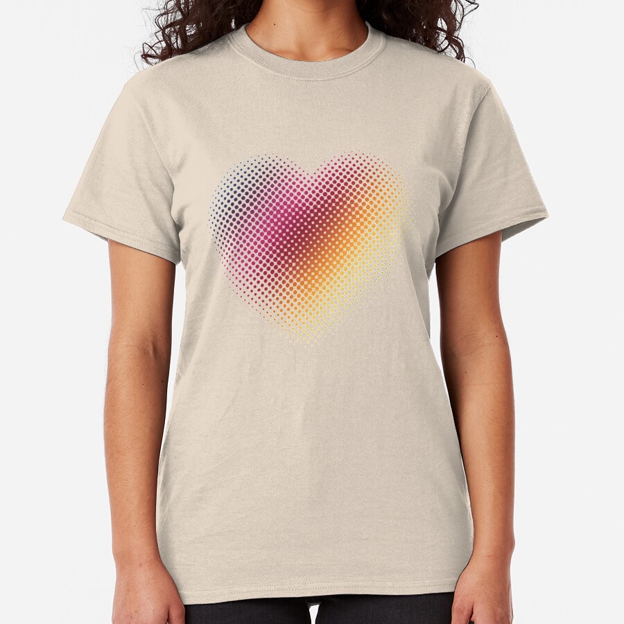 Linear Gradient on Halftone Heart (Paloma Gray/Gray) Classic T-Shirt
