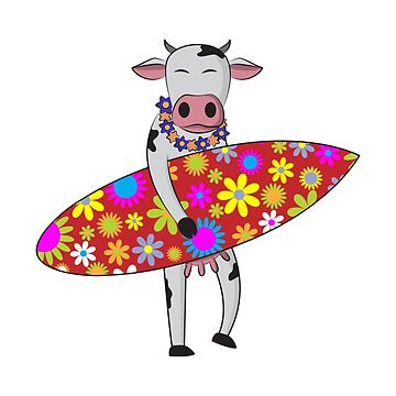 Artwork thumbnail, Surfing Cow - Water Sports Gift by yeoys