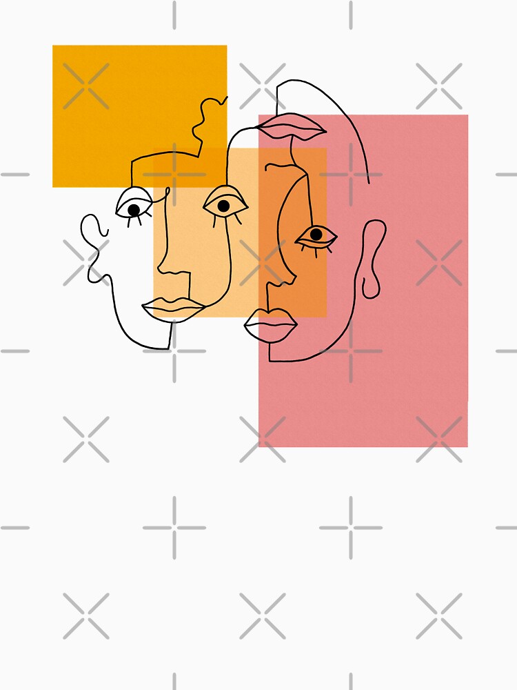 COLOR BLOCK LINE FACES by r0undincircles