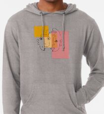 FARBE BLOCK LINE GESICHTER Leichter Hoodie