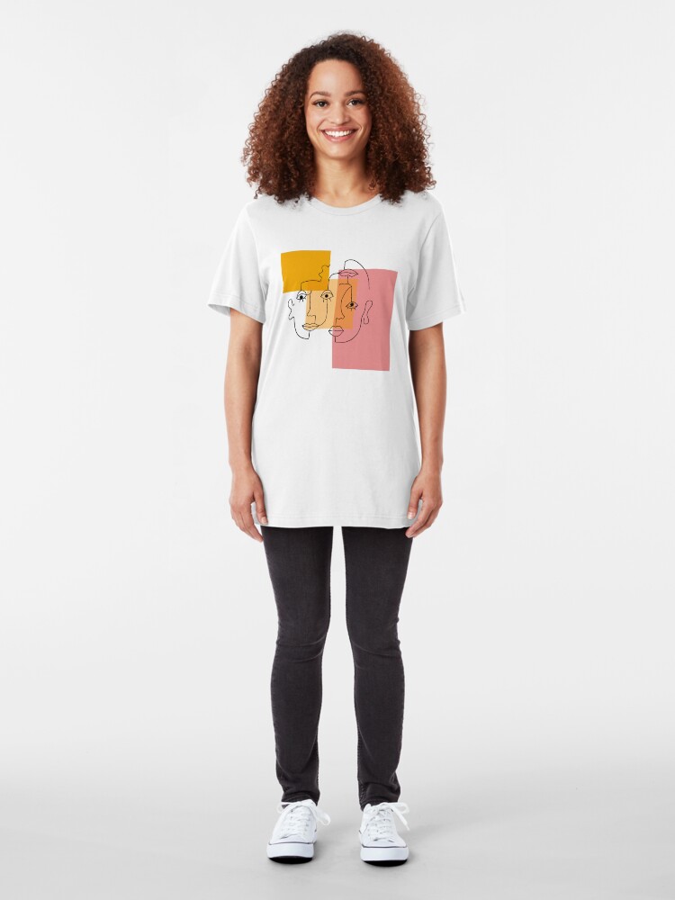 Alternate view of COLOR BLOCK LINE FACES Slim Fit T-Shirt