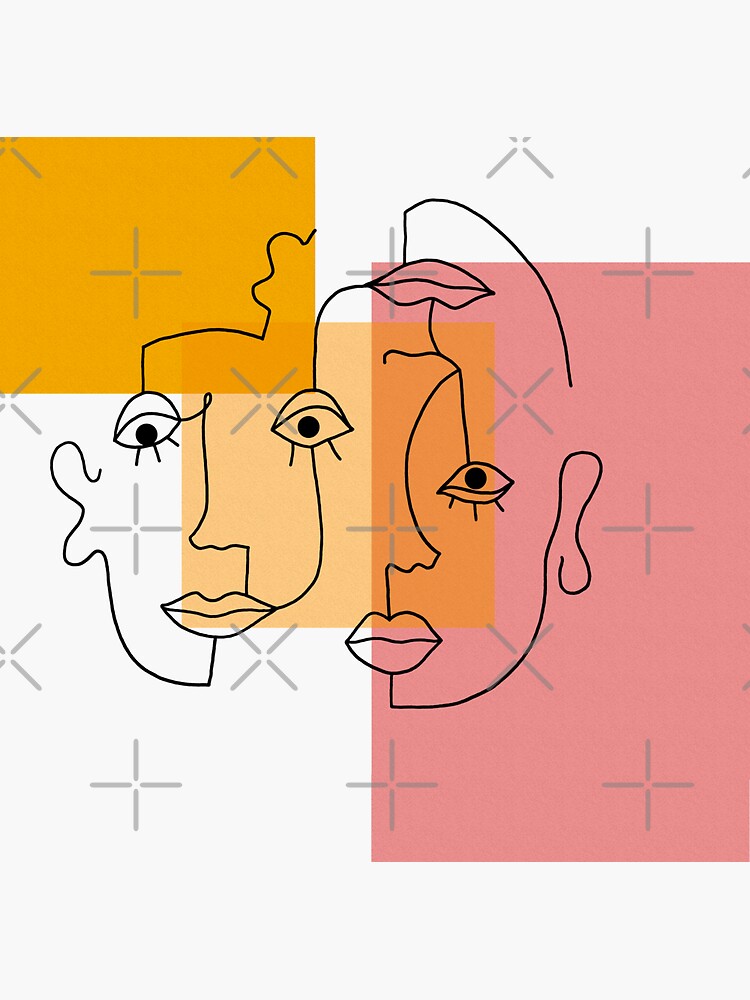 COLOR BLOCK LINE FACES by r0undincircles