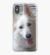 Smiling White German Shepherd Dog iPhone Case