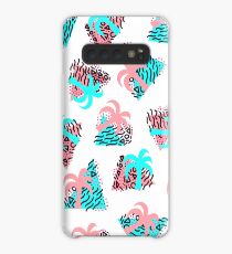 Cute Girly Retro 90s Palm Tree Doodles Pattern Case/Skin for Samsung Galaxy