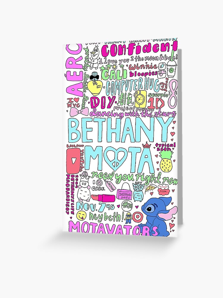 Bethany Mota Collage Greeting Card By Eliannadraws Redbubble