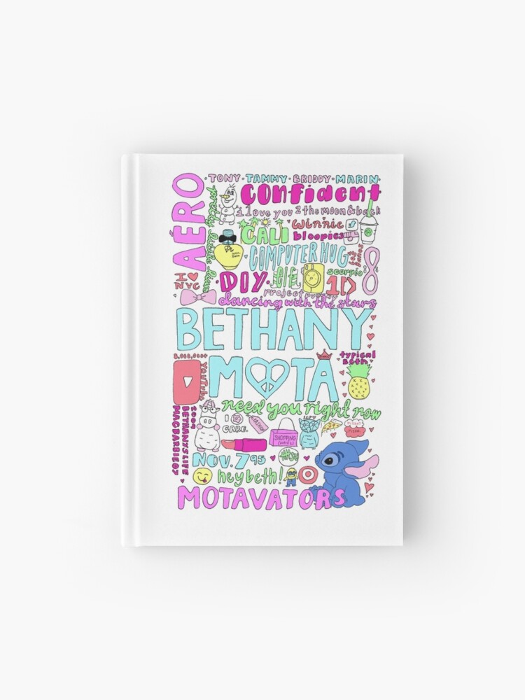 Bethany Mota Collage Hardcover Journal By Eliannadraws Redbubble