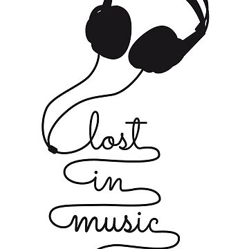 lost in music with headphone Sticker for Sale by beakraus