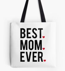 Bolsa de tela La mejor mamá de todos, el arte de la palabra, el diseño de texto con corazones rojos