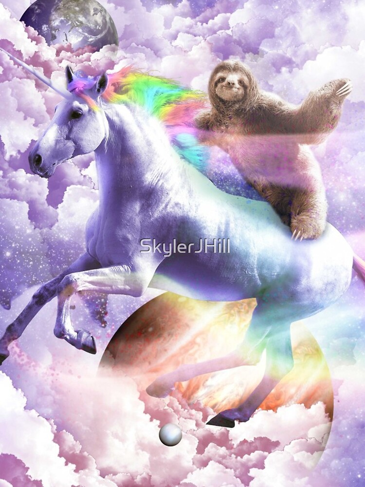 Epic Space Sloth Riding On Unicorn by SkylerJHill