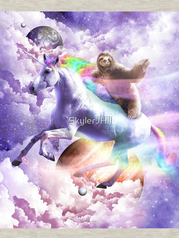 Epic Space Sloth Riding On Unicorn by SkylerJHill