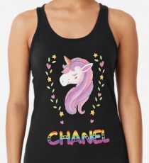 Chanel Unicorn Rainbow Heart Text - Special Personalised Gift For Chanel Women's Tank Top