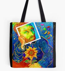 Van Gogh with Sunflower Tote Bag