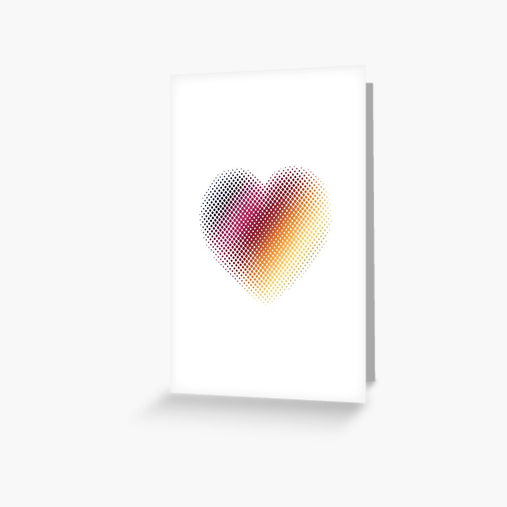 Linear Gradient on Halftone Heart (White) Greeting Card