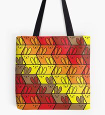 Parallelogram GeoBunnies Warm Tone Pattern Tote Bag