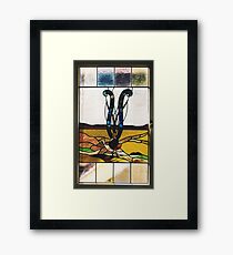 Lyrebird Stained Glass Framed Print