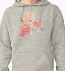 Peonies Watercolor Bouquet Pullover Hoodie