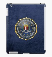 Federal Bureau of Investigation - FBI Emblem 3D on Blue Velvet iPad Case/Skin