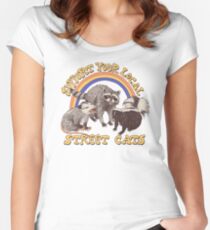 Straßenkatzen Tailliertes Rundhals-Shirt