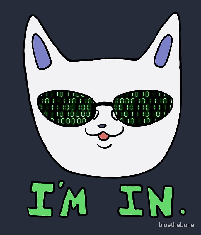 "Hacker Cat" by bluethebone Redbubble