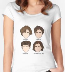 Timothée Chalamet-Haarschnitt-Illustration Tailliertes Rundhals-Shirt
