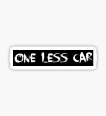 One Less Car Bike Sticker Sticker
