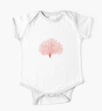 Koralle-Schattenbild des roten Seefächers Baby Body Kurzarm