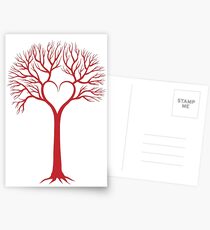 red love tree with heart branches Postkarten