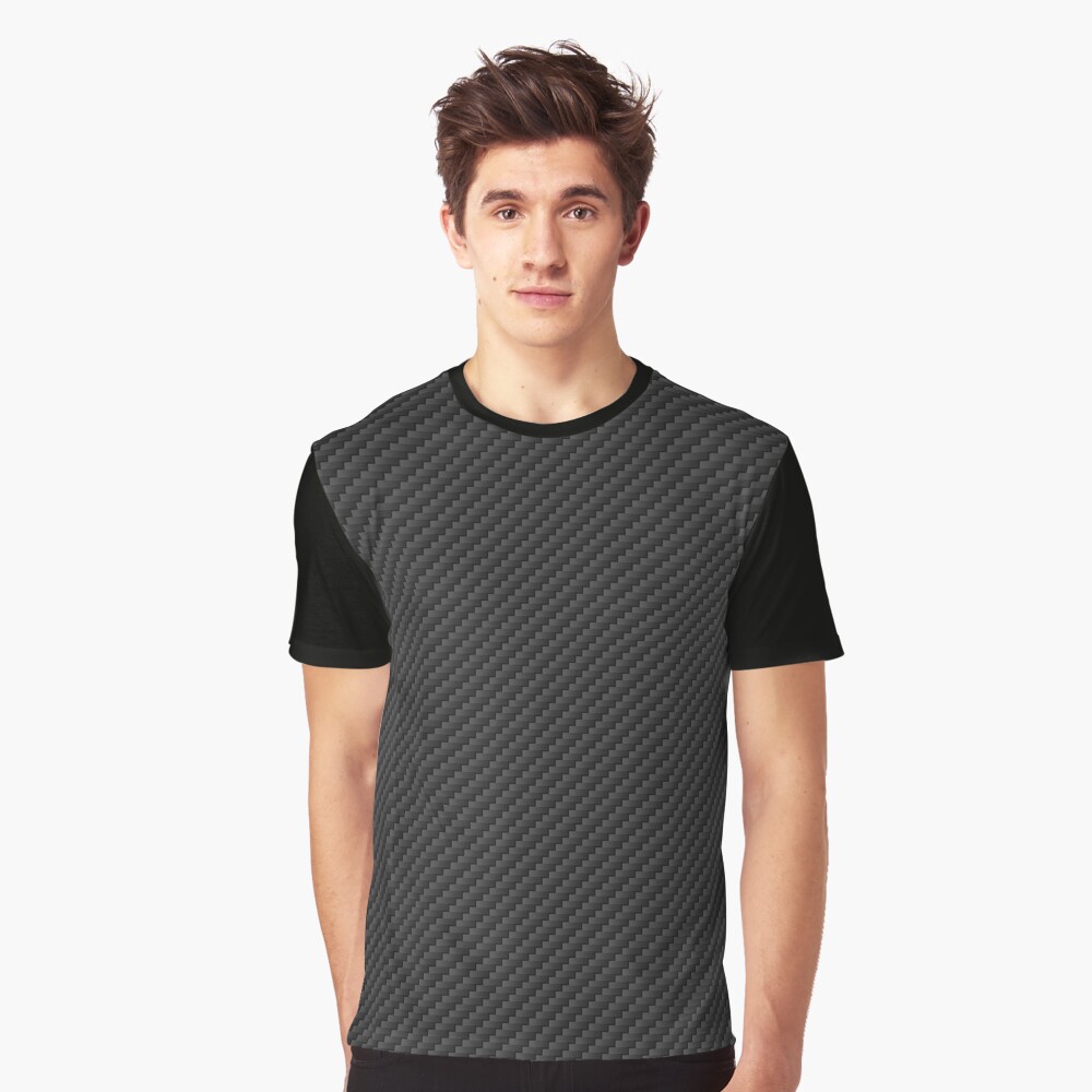 Carbon Fiber Textile Print Graphic T-Shirt