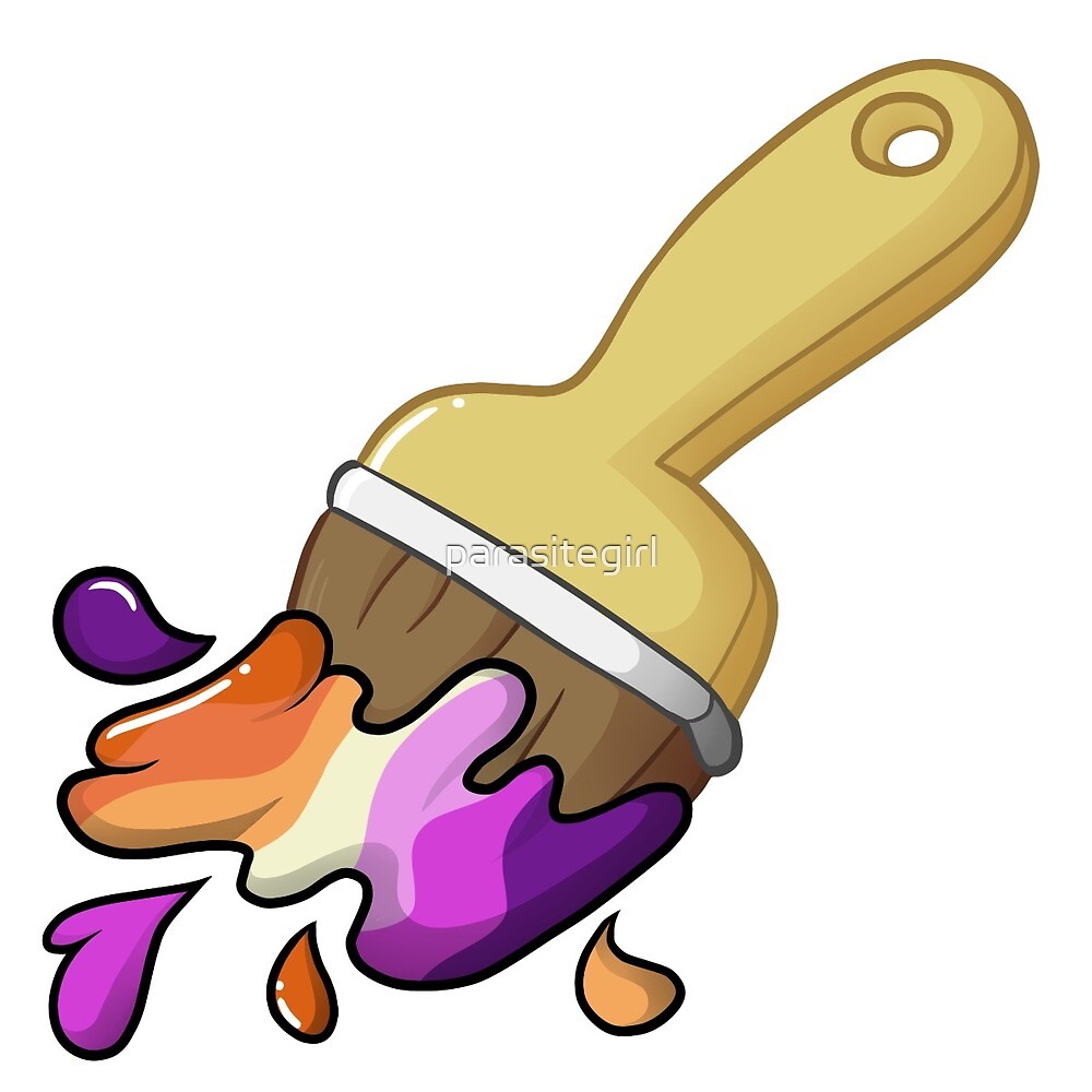 "Neopets Lesbian Pride Paint Brush" by parasitegirl Redbubble