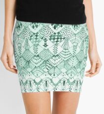 Owl Feathers in Mint Mini Skirt